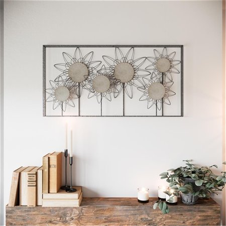 DELUXDESIGNS Whitney Metal Flower Wall Decor, Brown DE2522580